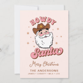 Cute Retro Howdy Santa CowboyTexas-jul Inbjudningar
