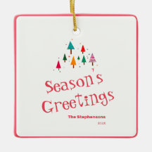 Cute Retro Julgran Ornament