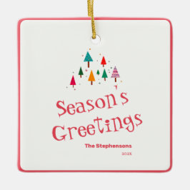 Cute Retro Julgran Ornament