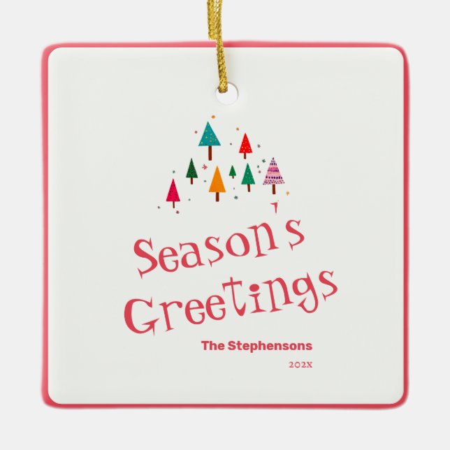 Cute Retro Julgran Ornament (Framsida)