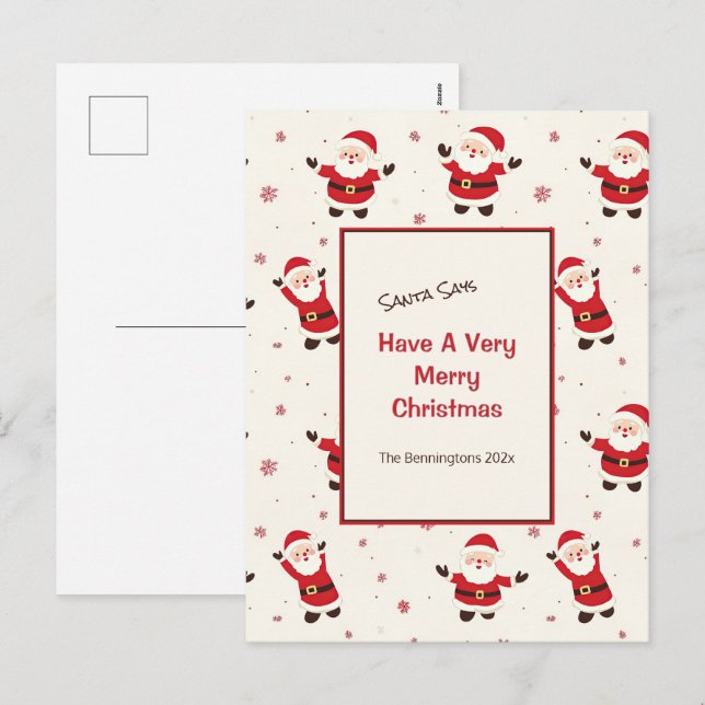 Cute Retro juljulvykort Helg Vykort (Fram/baksida)