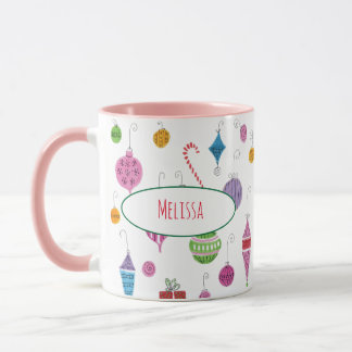 Cute Retro-julprydnader Personlig mugg