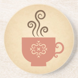 Cute Retro-kaffe eller Tea Kopp på Åldras Papprare Underlägg