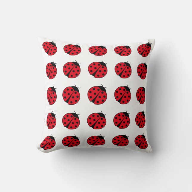 Cute retro ladybug mönster kudde (Framsida)