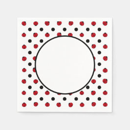 Cute retro ladybug mönster pappersservett