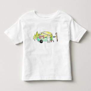 Cute Retro Lycklig Camper T Shirt