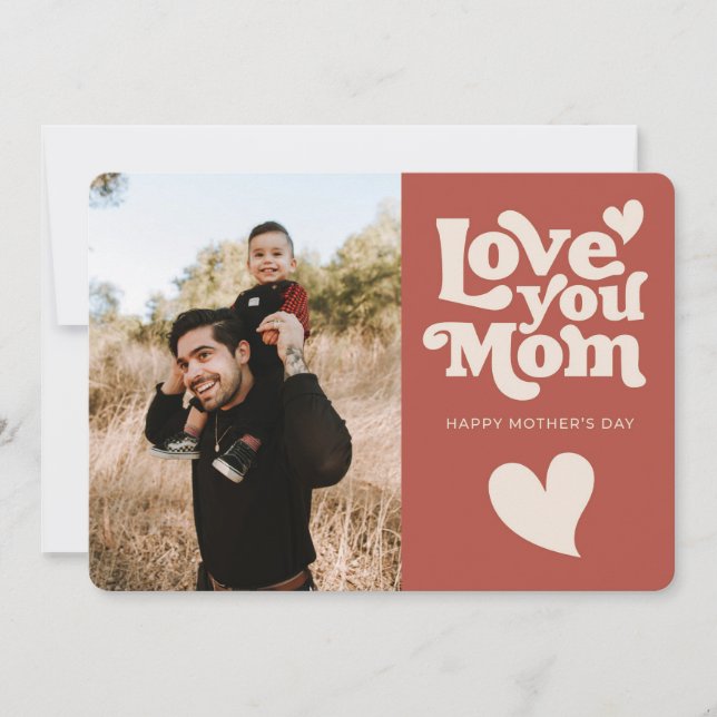 Cute Retro Mors dag Julkort (Framsida)