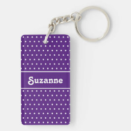 Cute Retro Namn Polka Dot Royal Lila & White