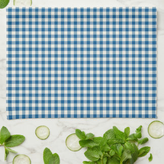 Cute Retro Navy Blue Gingham Play Mönster  Kökshandduk
