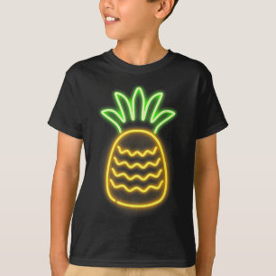Cute Retro Neon-ananas för hawaiiska stränder, shi T Shirt