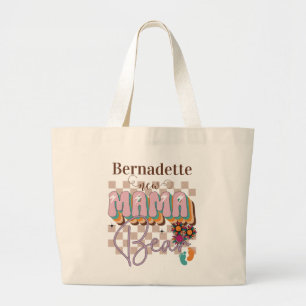 Cute Retro New mamma ska lämnas med Namn Monogram Jumbo Tygkasse