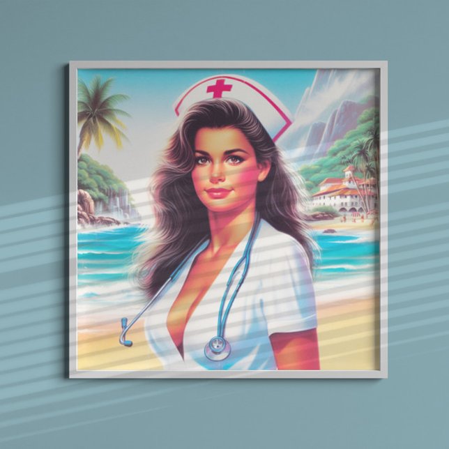 Cute Retro Nurse Poster (Skapare uppladdad)