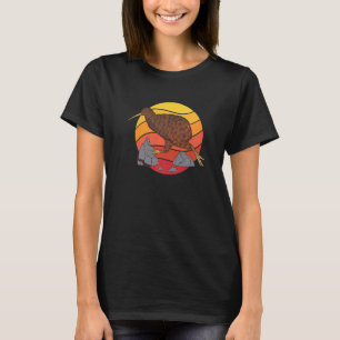 Cute Retro Old school Nya Zeeland Kiwi Bird Runnin T Shirt