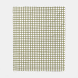Cute Retro Oliv grönt Gingham Play Mönster Fleecefilt