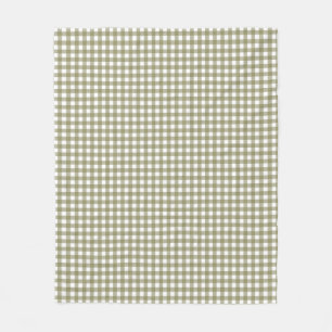 Cute Retro Oliv grönt Gingham Play Mönster   Fleecefilt