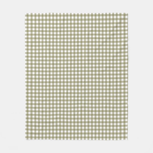 Cute Retro Oliv grönt Gingham Play Mönster   Fleecefilt (Framsidan)