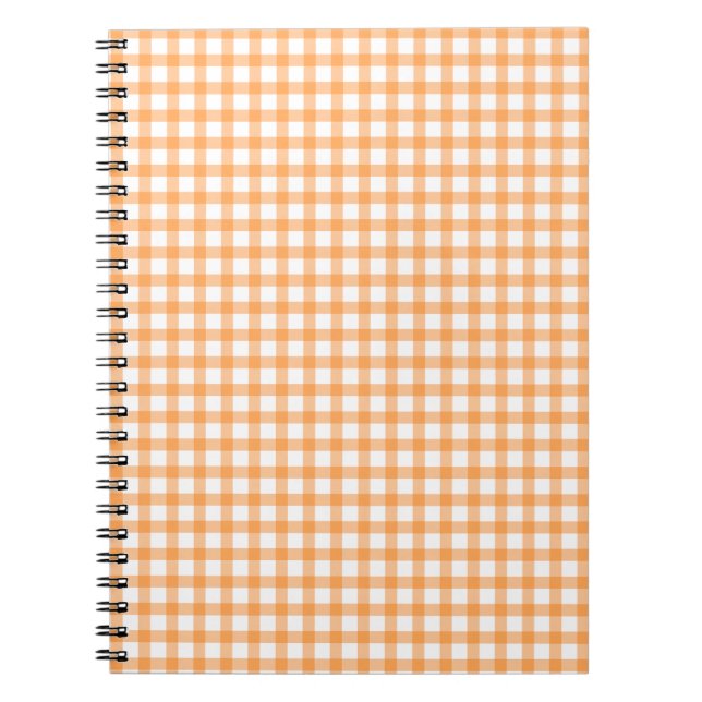 Cute Retro Orange Gingham Plaid pattern Anteckningsbok (Framsidan)