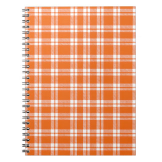 Cute Retro Orange Gingham Plaid Pattern Anteckningsbok