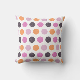 Cute Retro Orange Lila Rosa Polka Dot Mönster Kudde