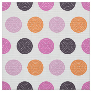 Cute Retro Orange Lila Rosa Polka Dot Mönster Tyg