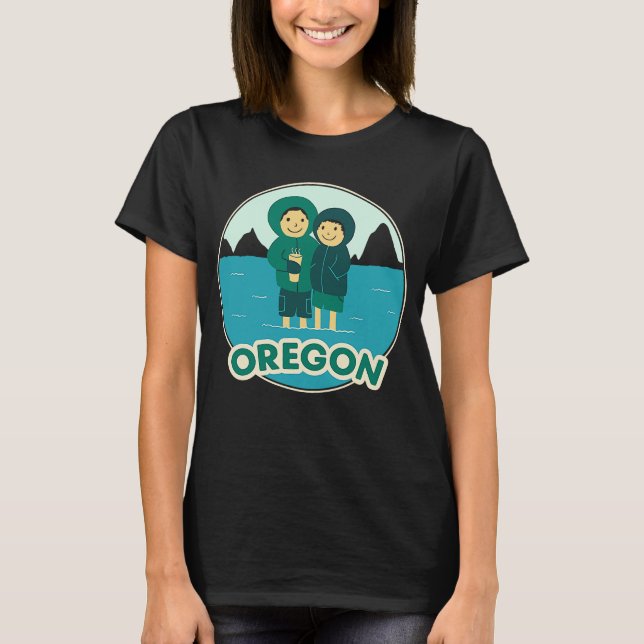 Cute Retro Oregon T Shirt (Framsida)