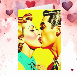 Cute Retro par Kissing Valentine Day Kort