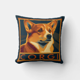 Cute Retro Pembroke Welsh Corgi Kudde