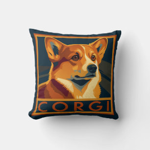 Cute Retro Pembroke Welsh Corgi Kudde