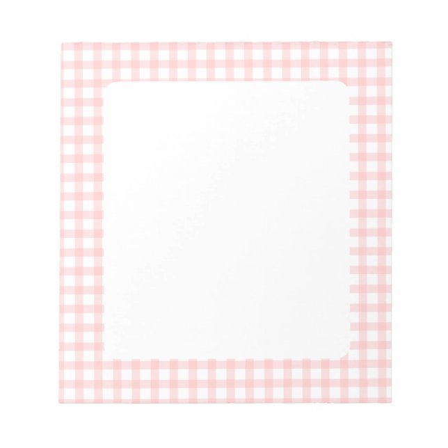 Cute Retro Pink Gingham Plaid pattern Anteckningsblock (Framsida)