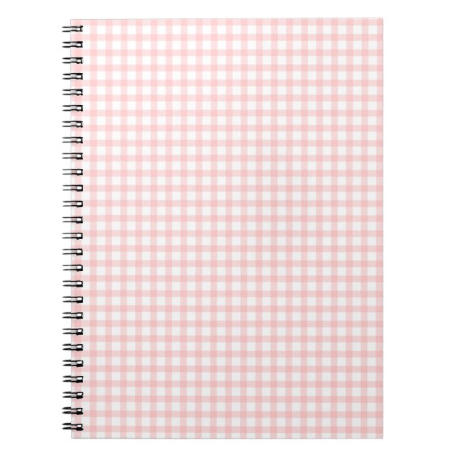 Cute Retro Pink Gingham Plaid pattern Anteckningsbok (Framsidan)