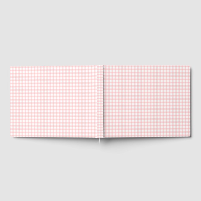 Cute Retro Pink Gingham Plaid pattern Gästböcker (Full)