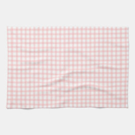 Cute Retro Pink Gingham Plaid pattern Kökshandduk