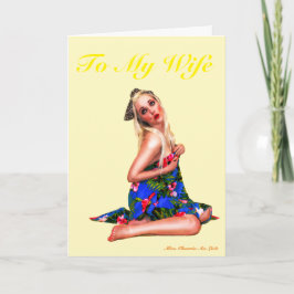 Cute Retro Pinup Valentines kort till henne, fru