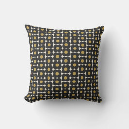 Cute Retro Pop Flower Black Guld jul Helgdag Kudde