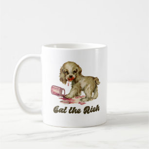 Cute Retro Puppy - Ät Riken Kaffemugg