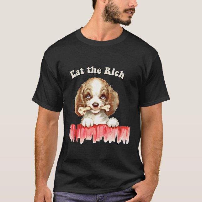Cute Retro Puppy - Ät Riken T Shirt (Framsida)