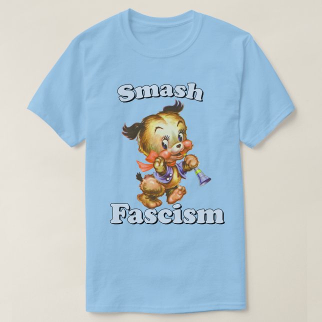 Cute Retro Puppy - Smash Fascism T Shirt (Design framsida)