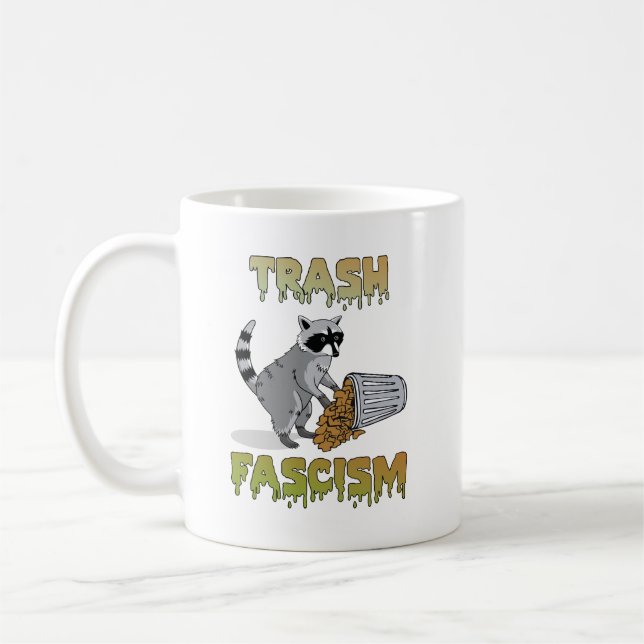 Cute Retro Raccoon - Sopor fascism Kaffemugg (Vänster)