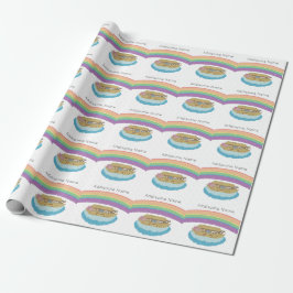 Cute Retro Rainbow Noahs Ark Add Namn Presentpapper