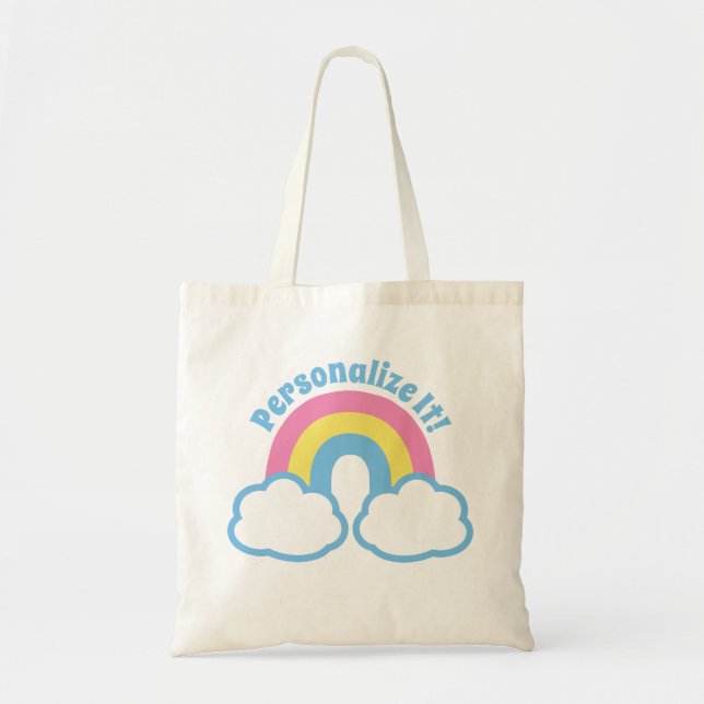 Cute Retro Rainbow Tygkasse (Framsidan)