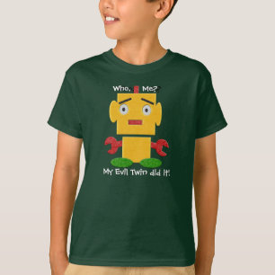 Cute Retro Robot - Gult - Evil Twin Tee Shirt