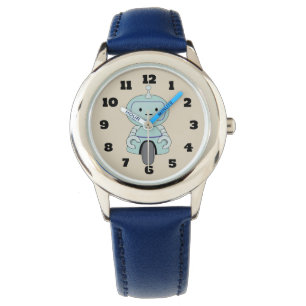 Cute Retro Robot Illustration Armbandsur
