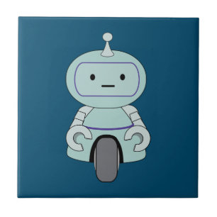 Cute Retro Robot Illustration Kakelplatta