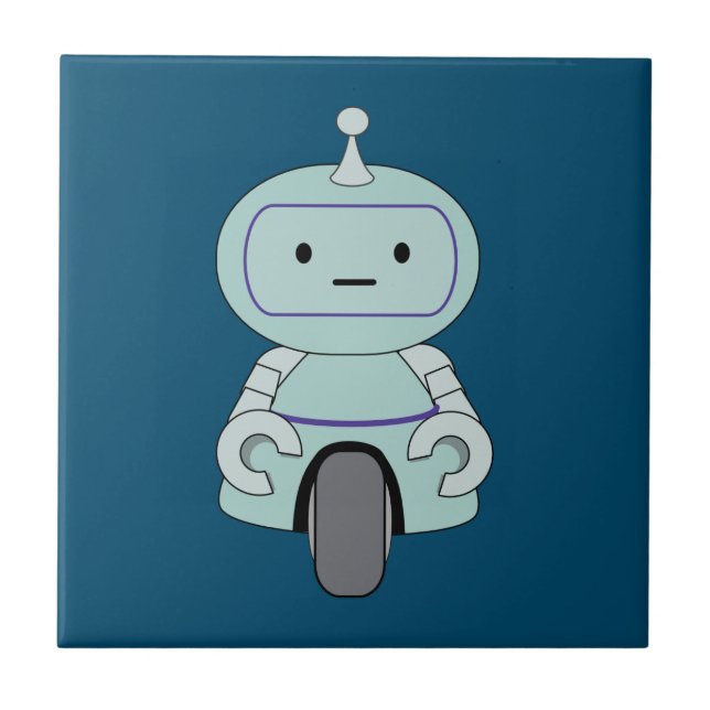 Cute Retro Robot Illustration Kakelplatta (Framsidan)