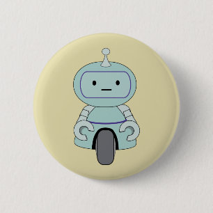 Cute Retro Robot Illustration Knapp