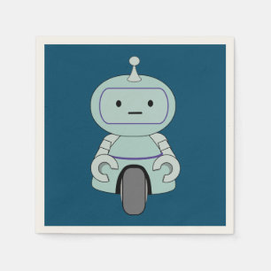 Cute Retro Robot Illustration Pappersservett