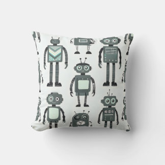 Cute Retro Robot Mönster Dekorativ kudde