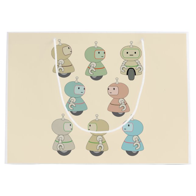 Cute Retro Robots Mönster (Framsidan)