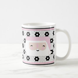 Cute Retro Rosa jul Kaffemugg