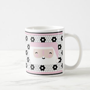 Cute Retro Rosa jul Kaffemugg